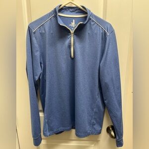 johnnie-O Men's Heathered Blue Sully 1/4 Zip Pullover - Size Medium